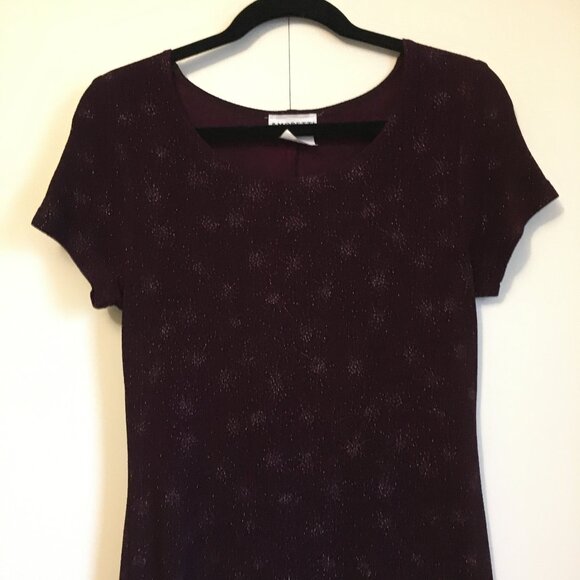 Long Dark Burgundy Fireworks Evening Maxi Dress - Picture 5 of 16